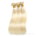 613 Raw Human Hair Price Full Cuticle Machine Double Weft Hair Extension Silk Straight 613 Blonde Virgin Bundles For Wholesale